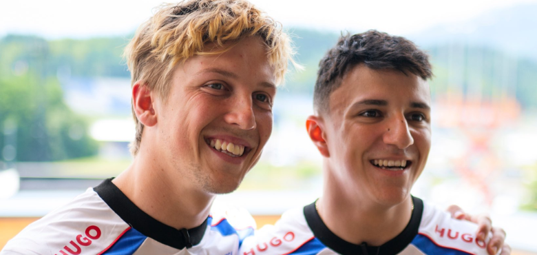 Liam Lawson and Isack Hadjar Drive Iconic Ford Cars