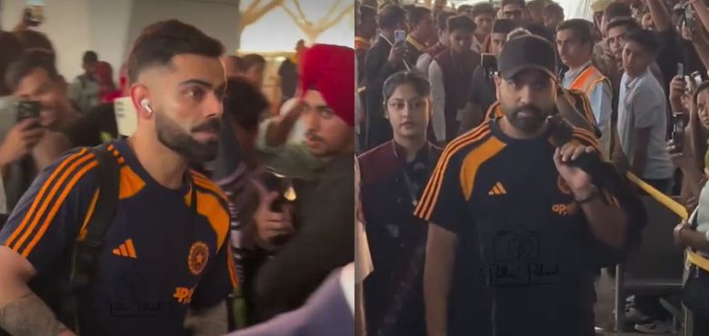 Kohli & Rohit Get Warm Welcome at Delhi Airport